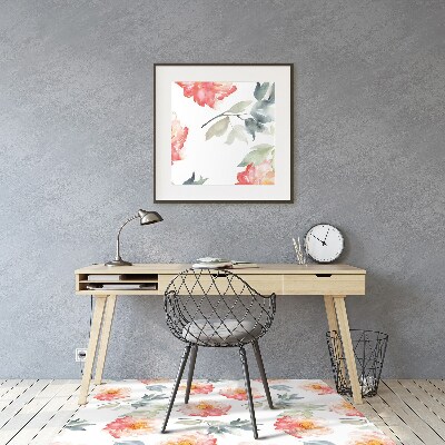 Office chair mat Spring flowers