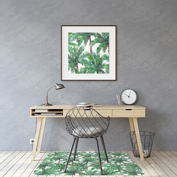 Chair mat floor panels protector tropical palm trees