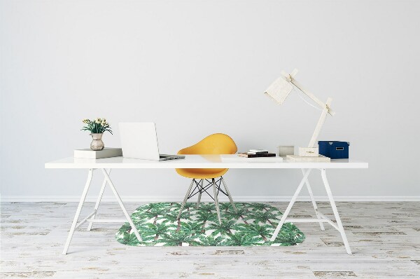 Chair mat floor panels protector tropical palm trees