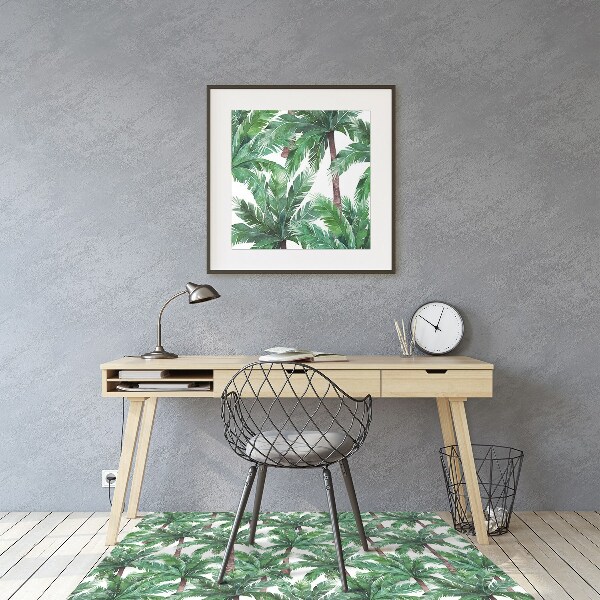 Chair mat floor panels protector tropical palm trees