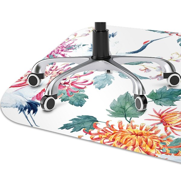 Office chair mat Herons in flowers