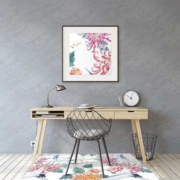 Office chair mat Herons in flowers