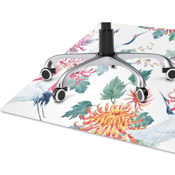 Office chair mat Herons in flowers