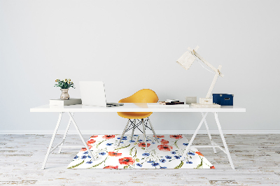 Office chair mat Poppies