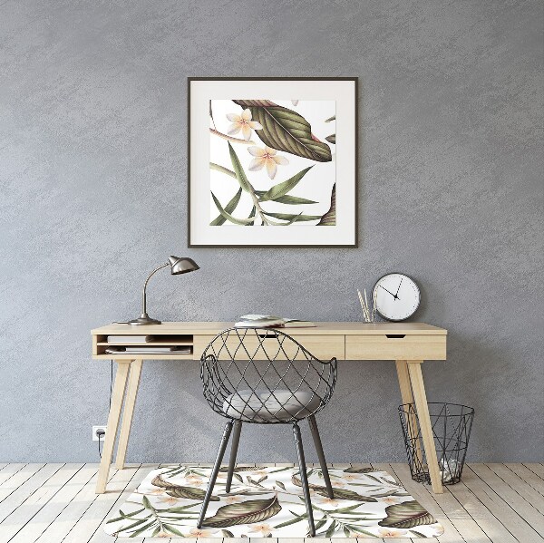 Office chair mat Leaves and flowers