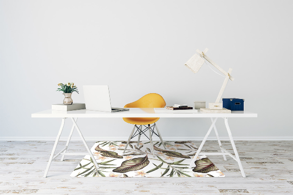 Office chair mat Leaves and flowers