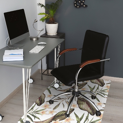 Office chair mat Leaves and flowers