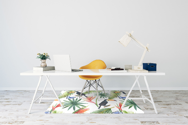 Office chair mat Toucans and butterflies