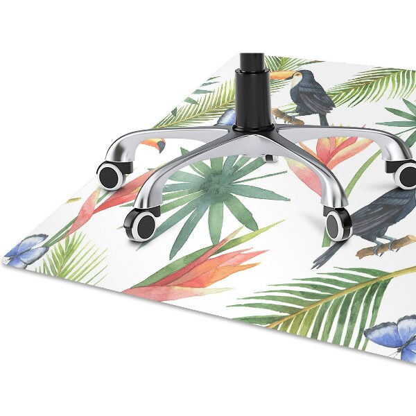Office chair mat Toucans and butterflies