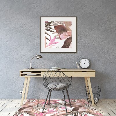 Chair mat floor panels protector pastel flowers