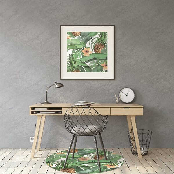 Office chair floor protector Pineapple leaves
