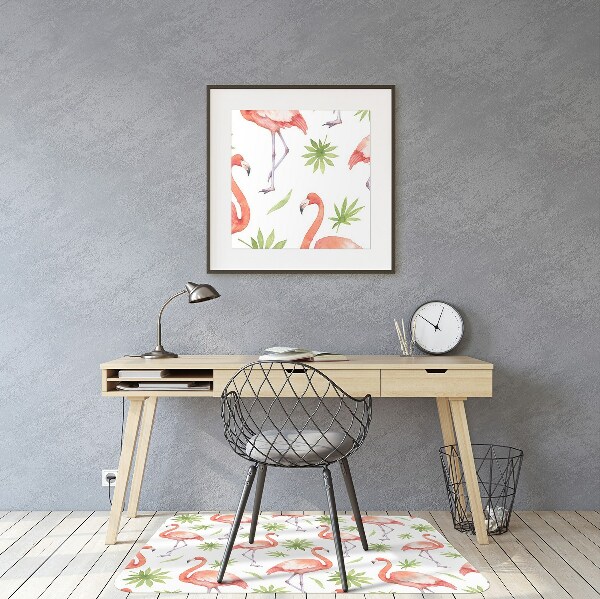 Office chair mat Flamingos