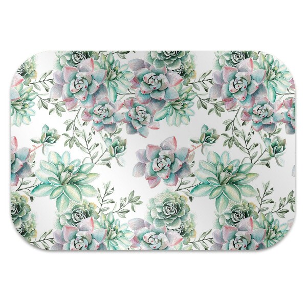 Office chair mat watercolor Flower
