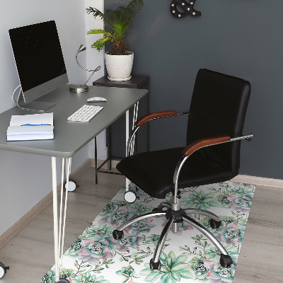 Office chair mat watercolor Flower