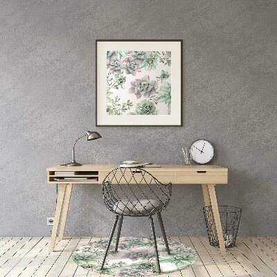 Office chair mat watercolor Flower