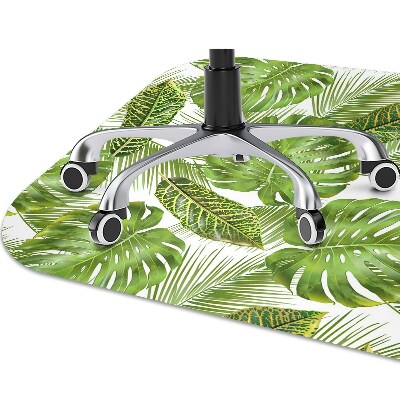 Office chair mat tropical leaves