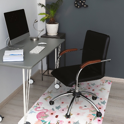 Office chair mat Flamingos