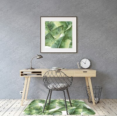 Office chair floor protector palm leaves