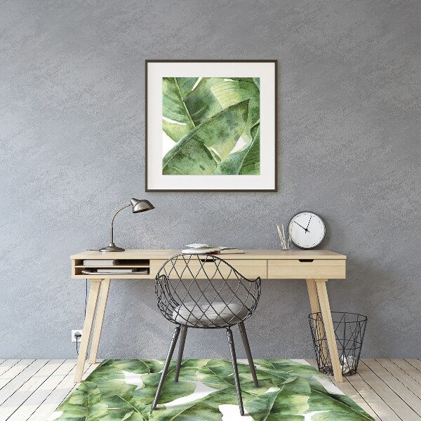 Office chair floor protector palm leaves