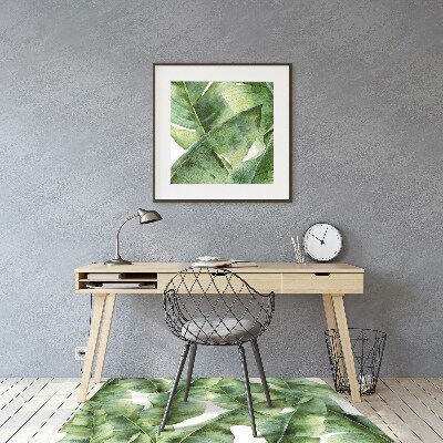 Office chair floor protector palm leaves