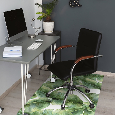 Office chair floor protector palm leaves