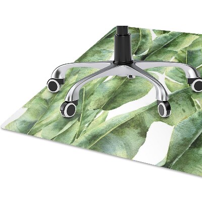 Office chair floor protector palm leaves