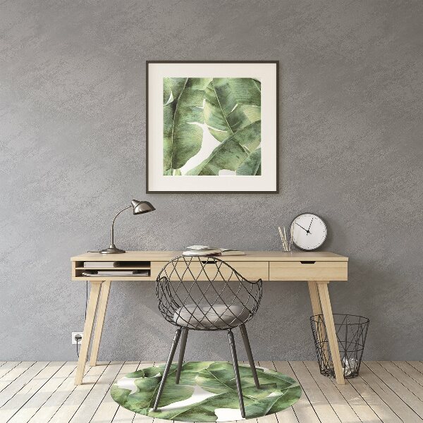 Office chair floor protector palm leaves