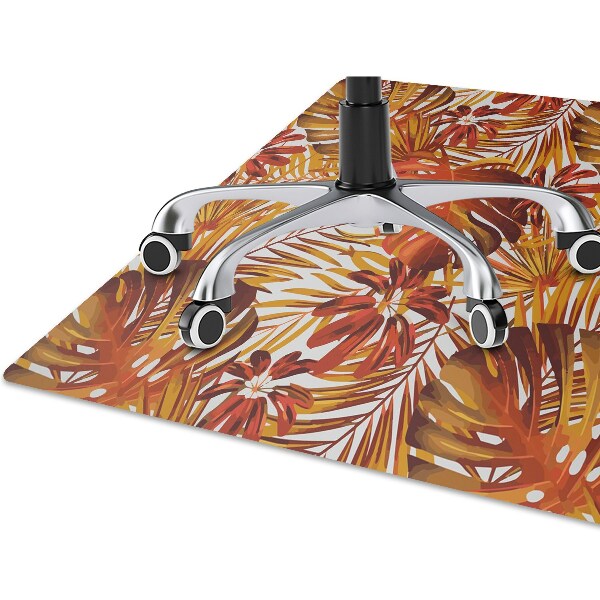 Office chair floor protector fiery leaves
