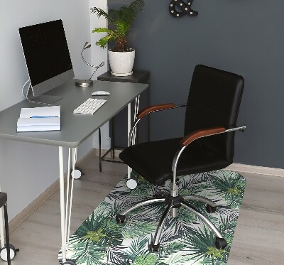 Office chair floor protector Green leaves