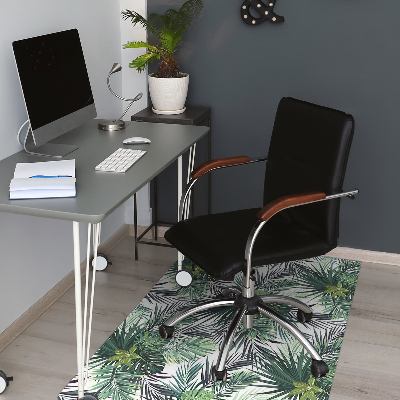 Office chair floor protector Green leaves