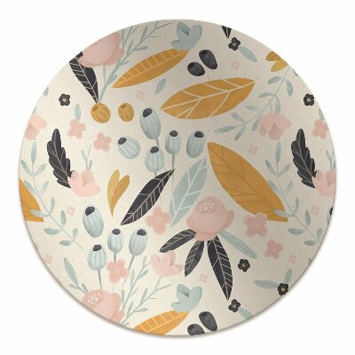 Chair mat floor panels protector pastel flowers