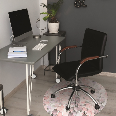 Office chair mat flowers painted