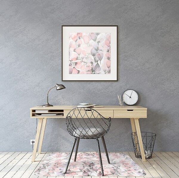 Office chair mat flowers painted