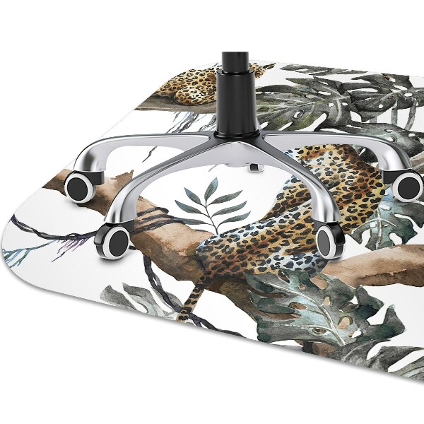 Office chair floor protector Leopards on branch