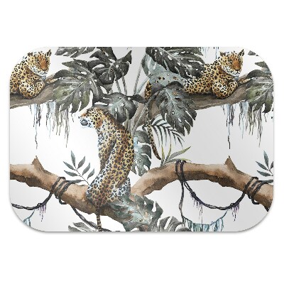Office chair floor protector Leopards on branch