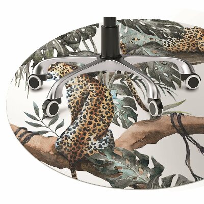 Office chair floor protector Leopards on branch