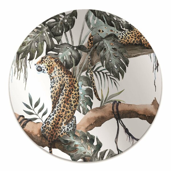 Office chair floor protector Leopards on branch