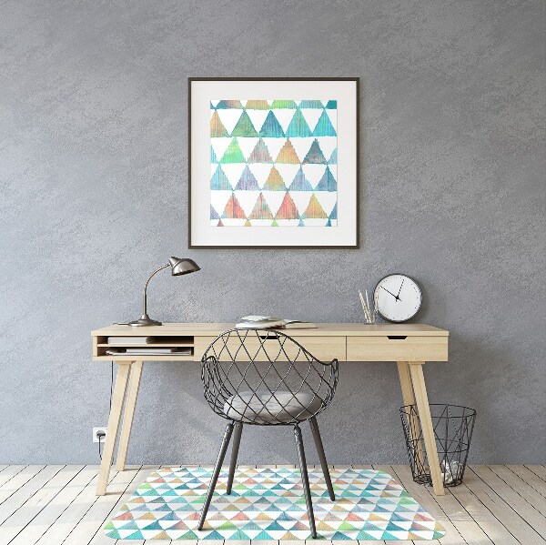 Office chair mat geometric triangles