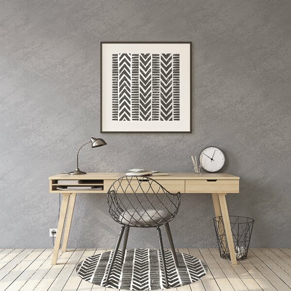 Office chair floor protector tribal pattern