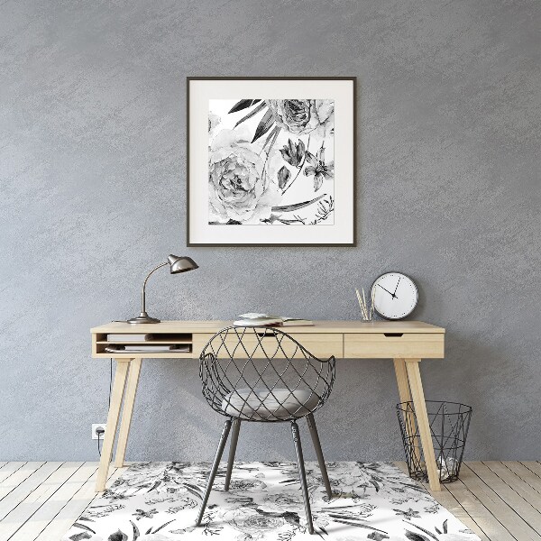 Office chair floor protector Bouquet of flowers