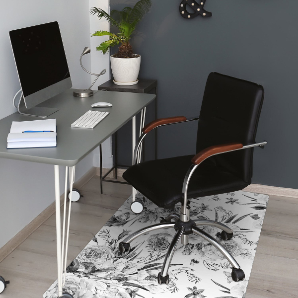 Office chair floor protector Bouquet of flowers