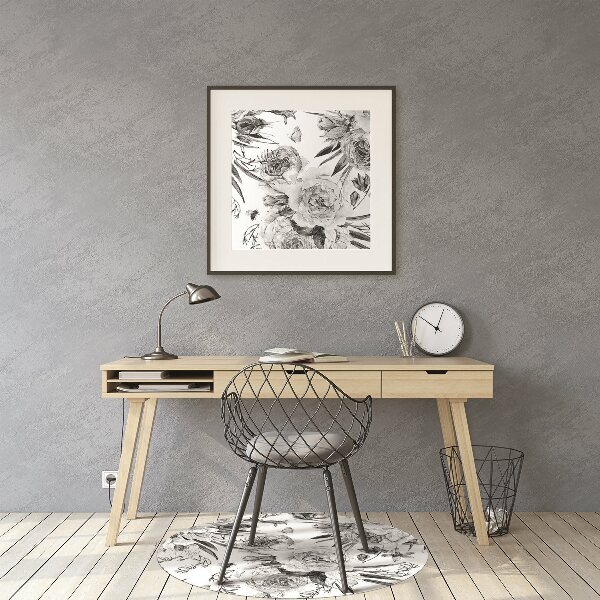 Office chair floor protector Bouquet of flowers