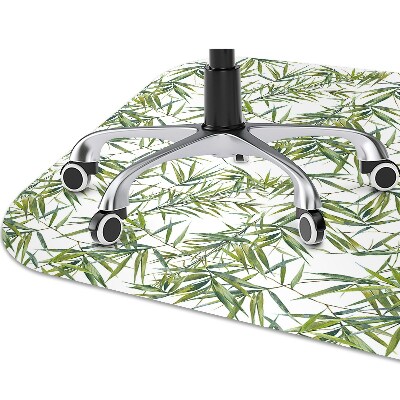 Office chair mat exotic leaves