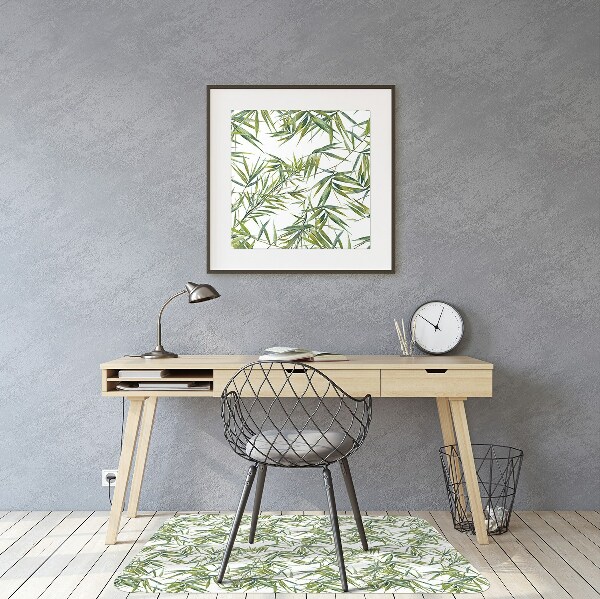 Office chair mat exotic leaves