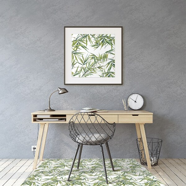 Office chair mat exotic leaves