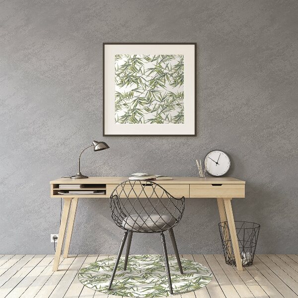 Office chair mat exotic leaves