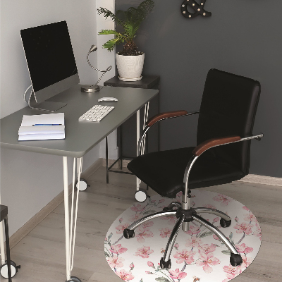 Office chair mat subtle flowers