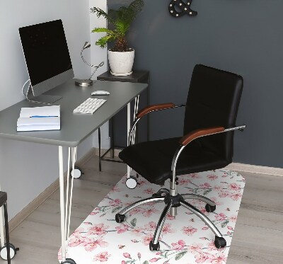 Office chair mat subtle flowers