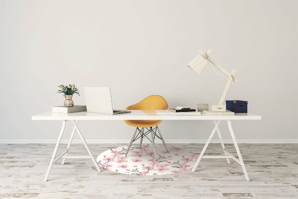 Office chair mat subtle flowers