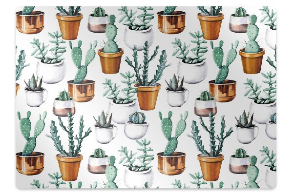 Computer chair mat Cacti in pots